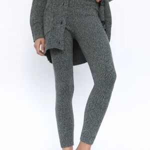 Zara Heathered Grey Knit Leggings - Women Pants & Jumpsuits